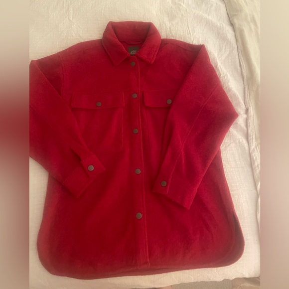 wild fable | Tops | Nwot Wild Fable Red Felt Shacket | Poshmark